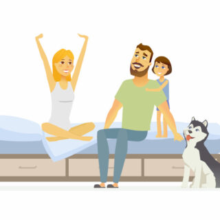 family mom dad girl pet home goods