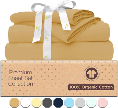 Tissaj 500 Thread Count Best Organic Cotton Bed Sateen Sheet