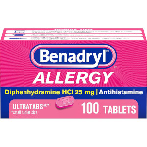 benadryl antihistamine bed allergy relief