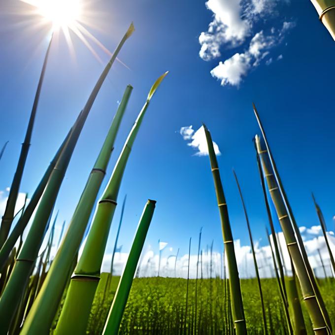 bamboo field close up shot