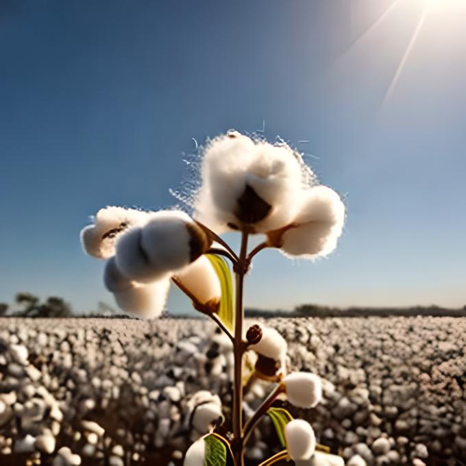 cotton field with close up