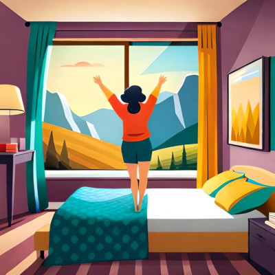 well rested woman in the morning